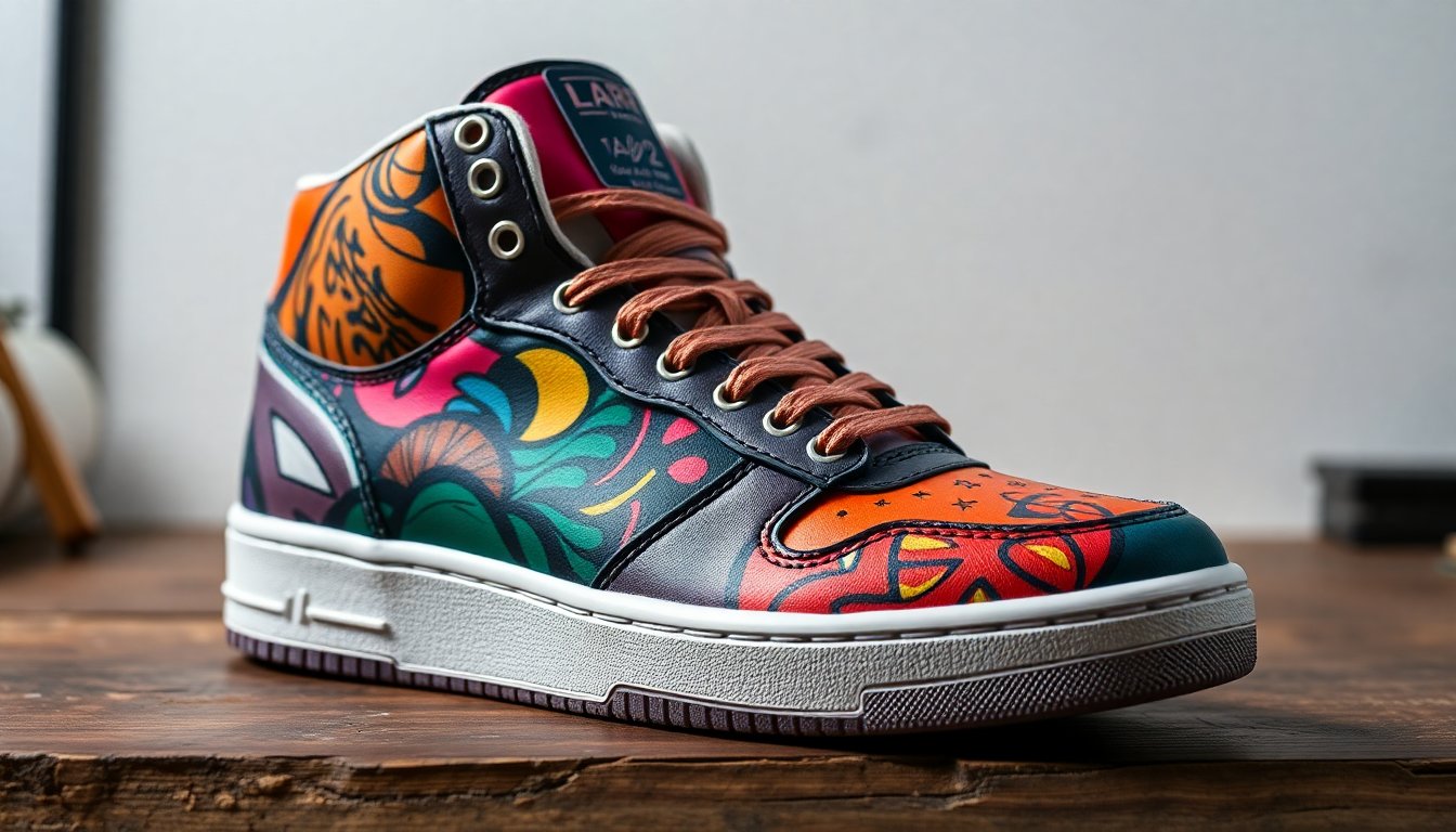 Japon dalgası desenli özel tasarım sneaker