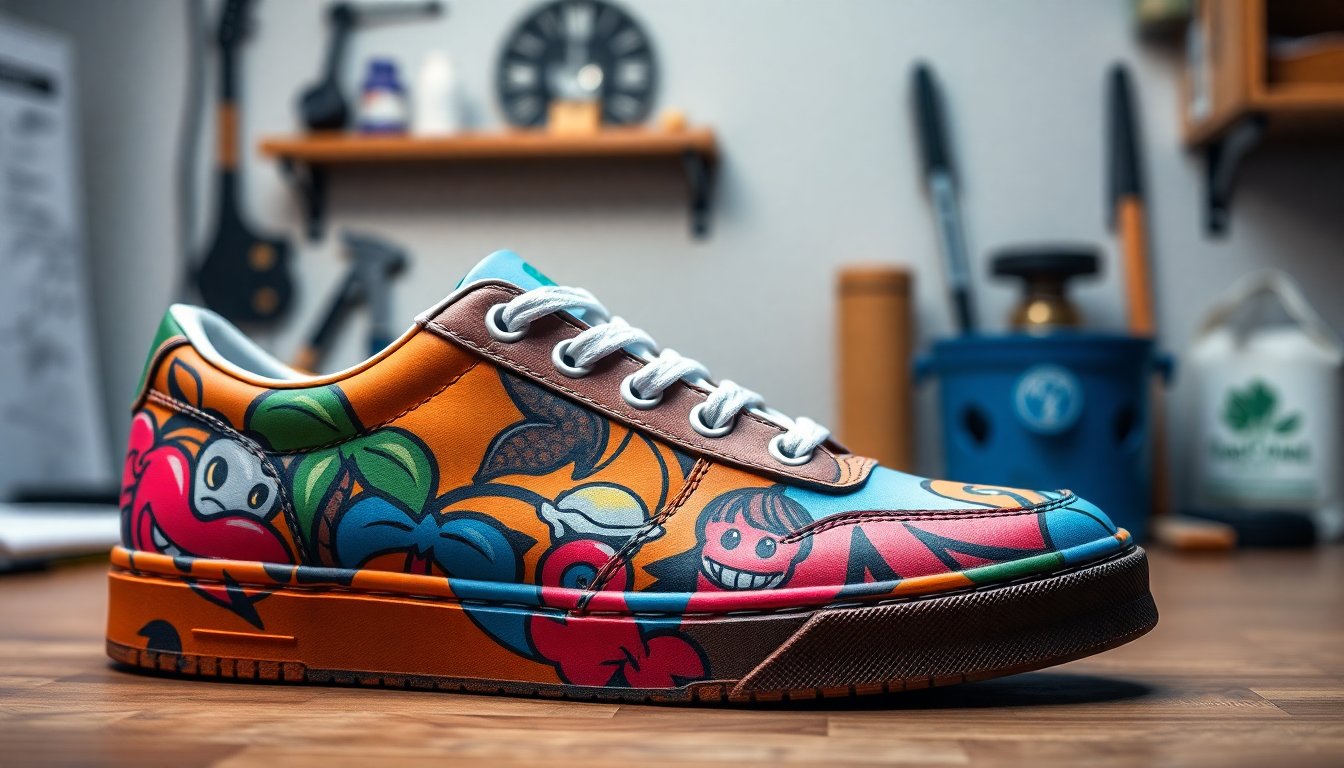 Çizgi film karakterli özel tasarım sneaker