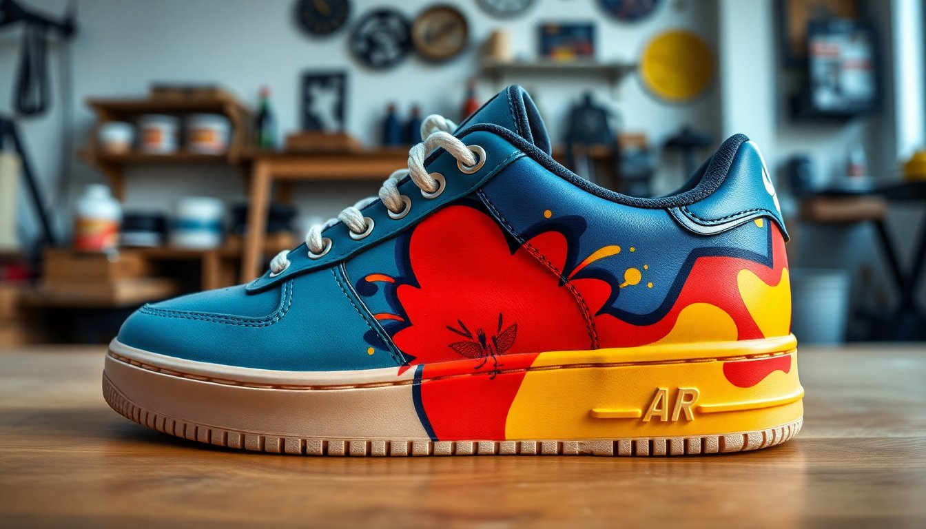 Pop art tarzında boyanmış özel tasarım sneaker