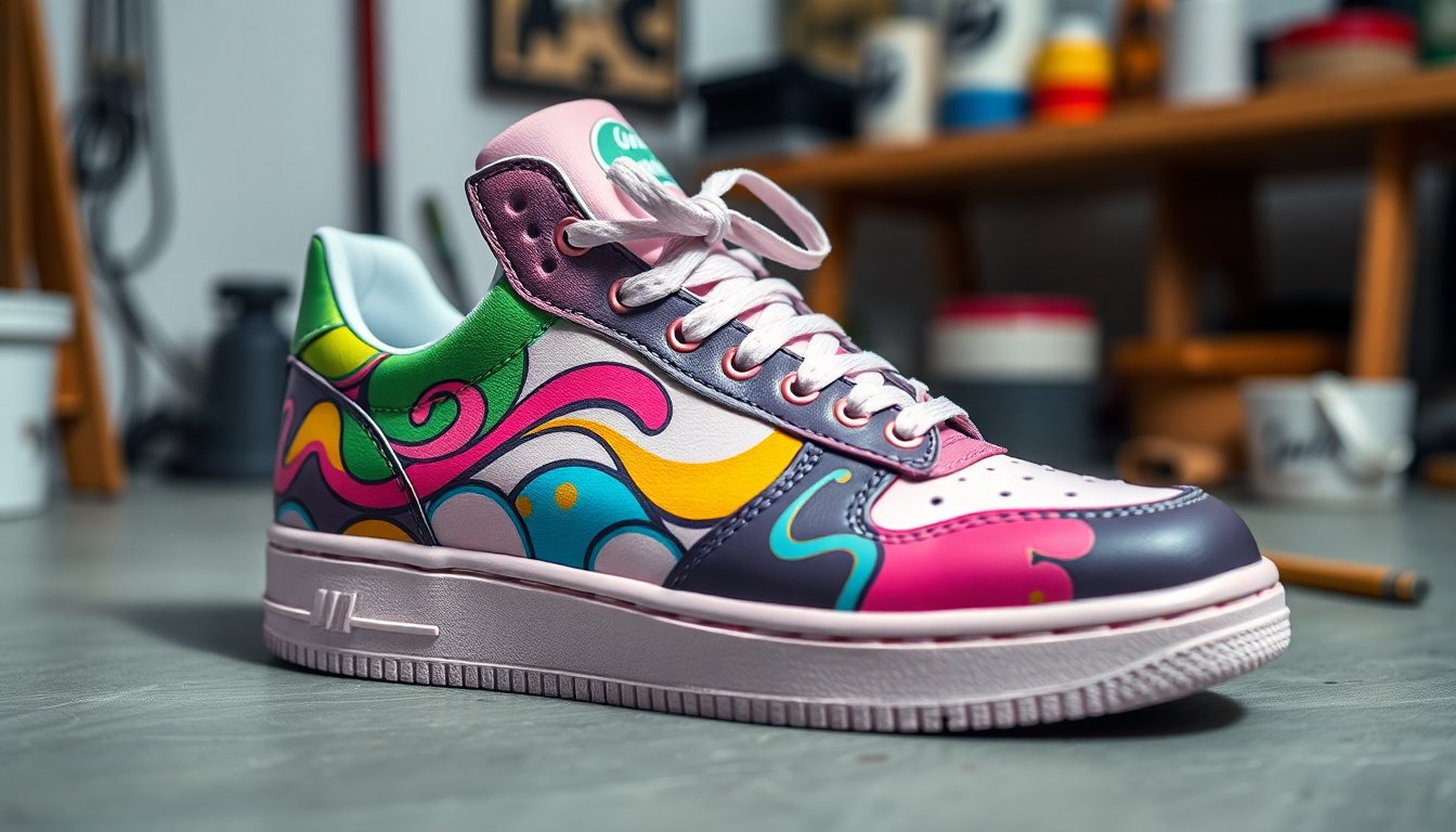 Pastel renklerde özel tasarım sneaker