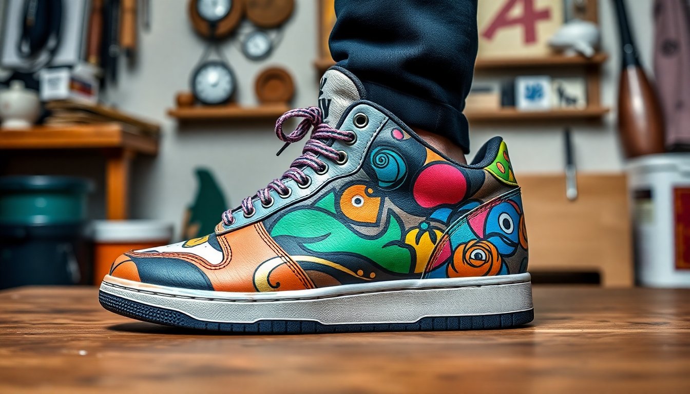 Kişiye özel portre çizimli sneaker